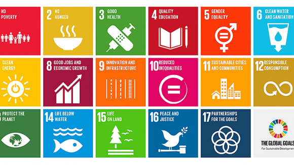 17 icons showing each of the SDG goals.