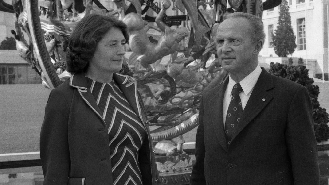 Sir John and Lady Jean Wilson in Geneva, 1976.