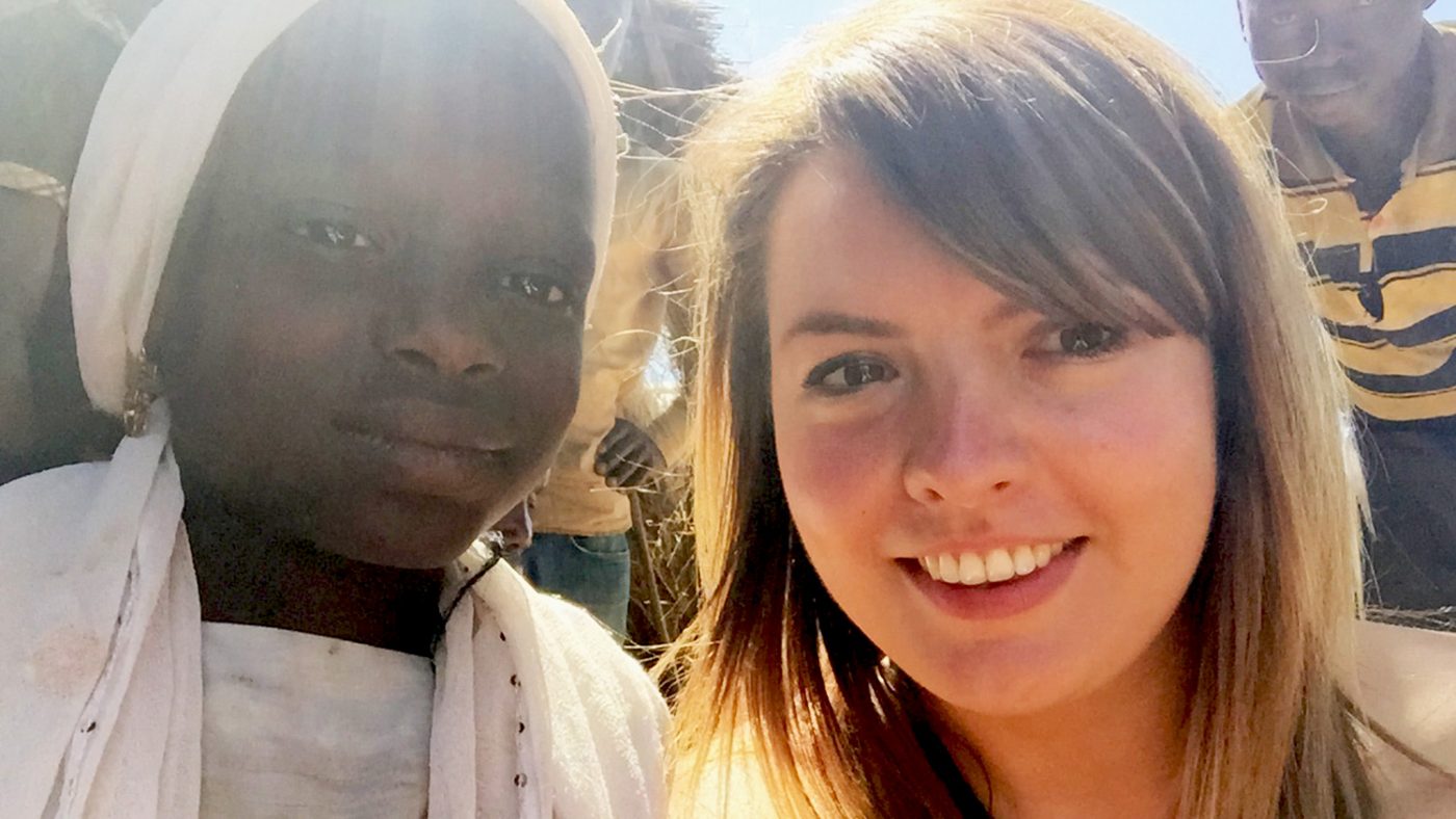 Rebecca takes a selfie with Dorcas, in Nigeria.