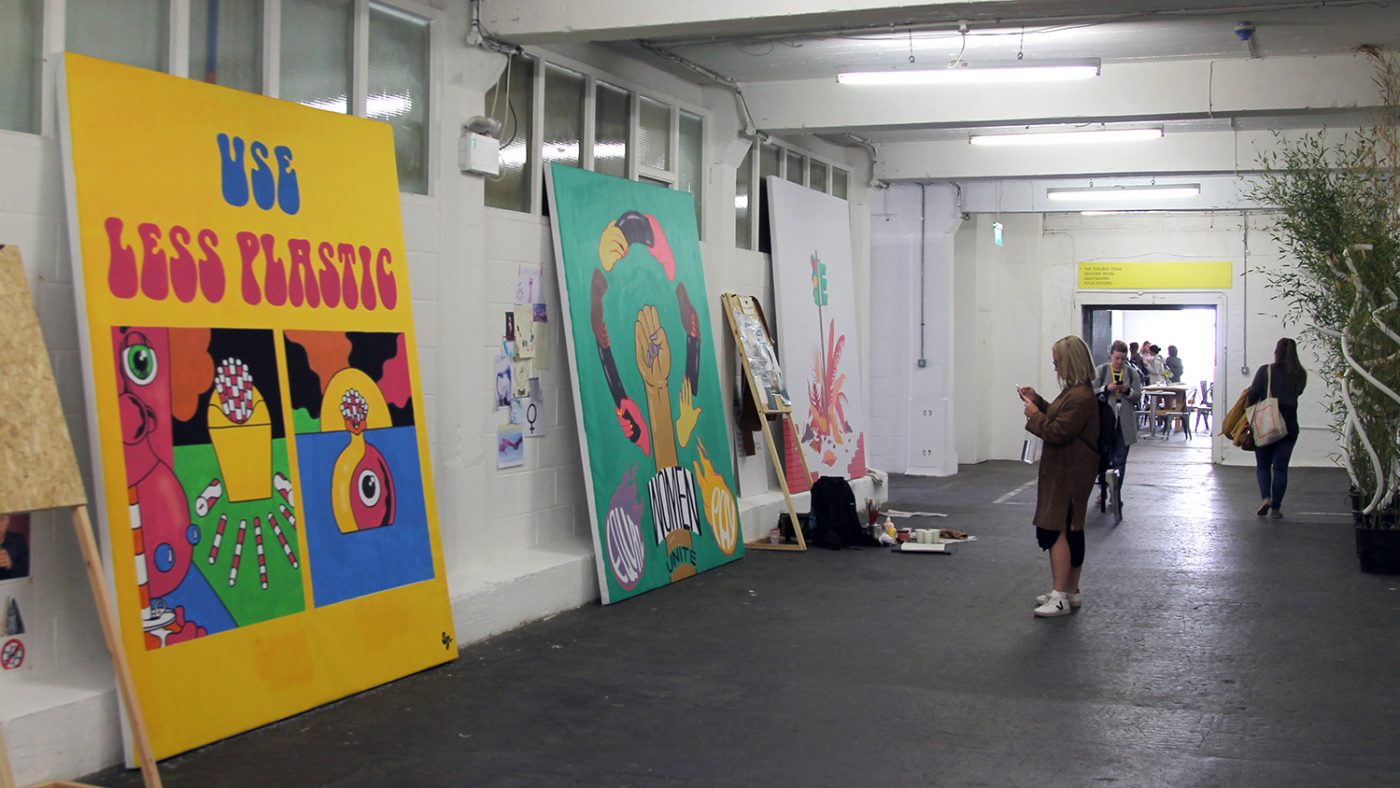 Murals on show at D&AD.