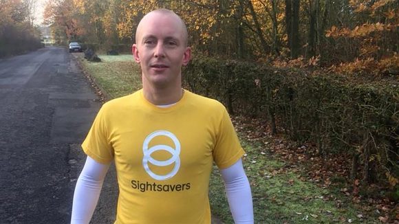 Sightsavers ambassador Ben Quilter during a training run.
