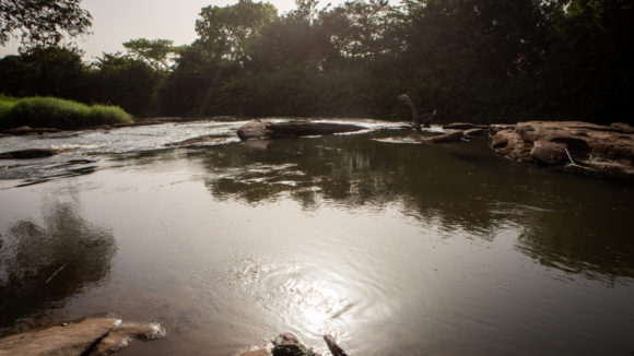 The Pru River, which flows through Ghana.