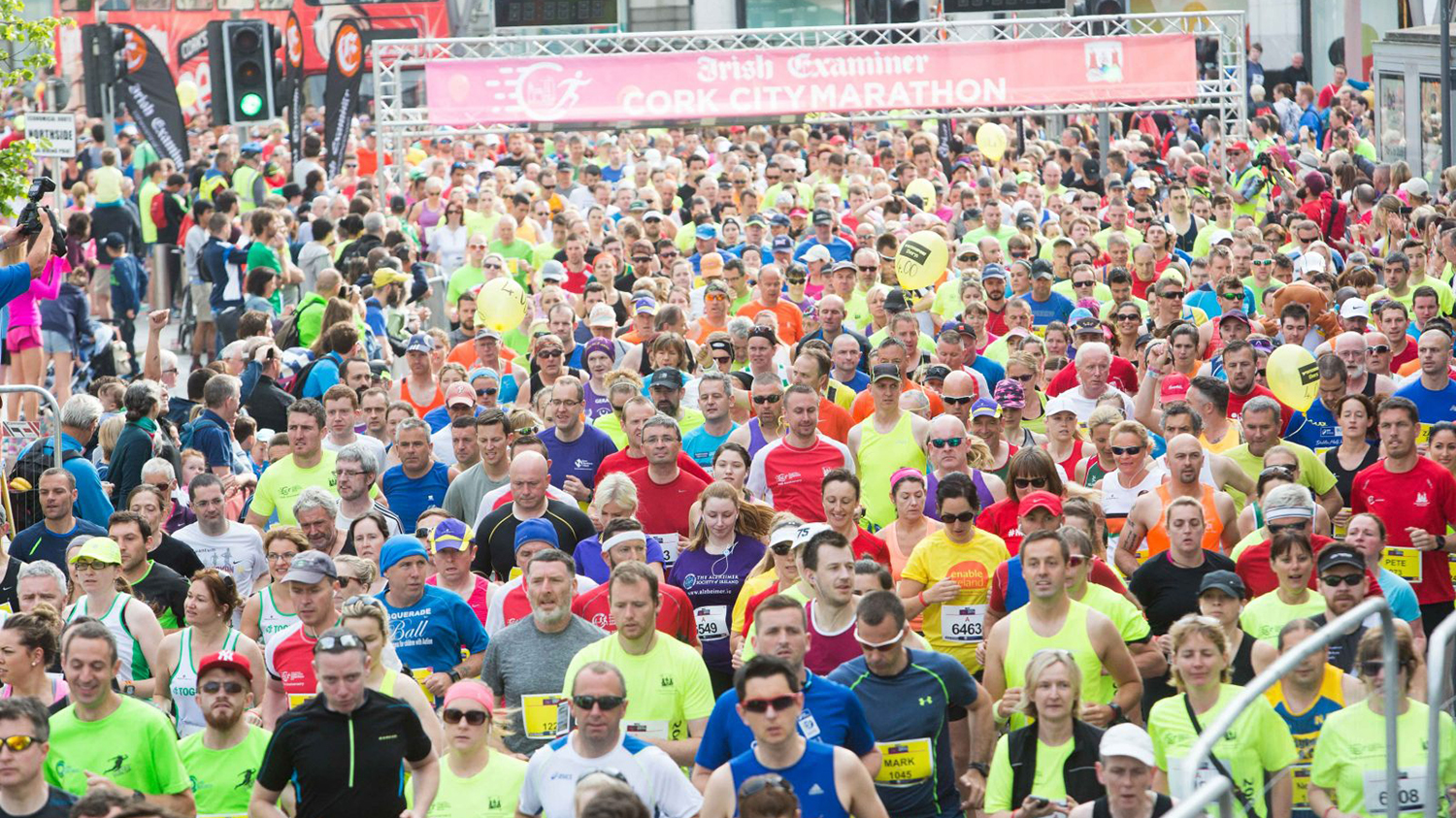 Hundreds of runners taking part in the Cork City Marathon.