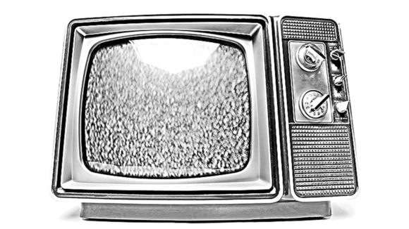 An old CRT TV from the 1970s.