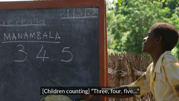 Example of a video caption with a sound effect.