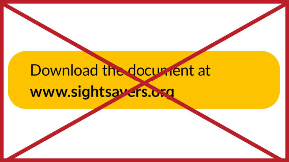 An example of a yellow box with very rounded corners. The image has a red cross through it to indicate it is incorrect.