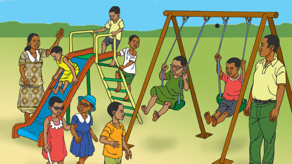 Illustration of a playground.