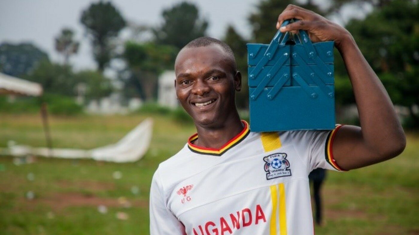 Sharif with his new toolkit.