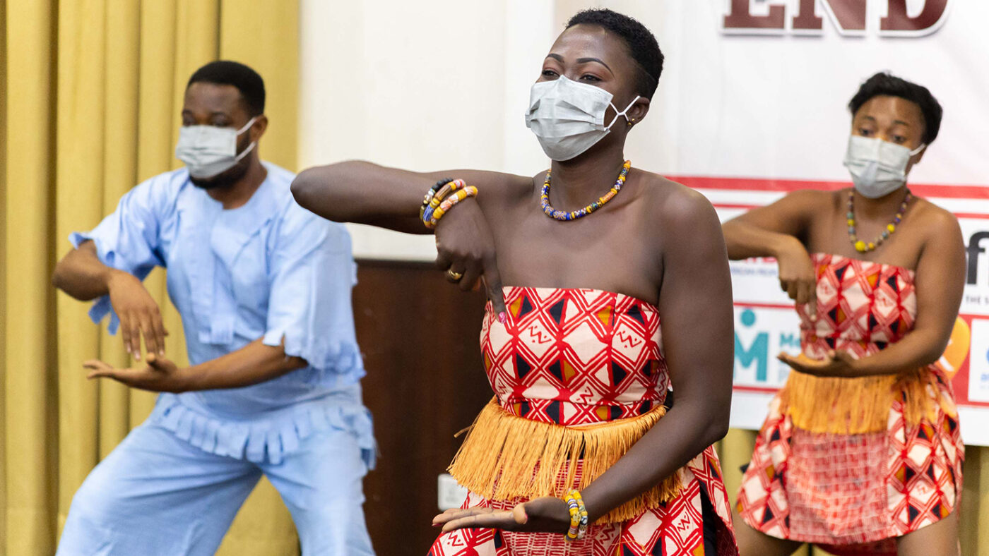 Dancers perform traditional dance to celebrate World NTD Day.