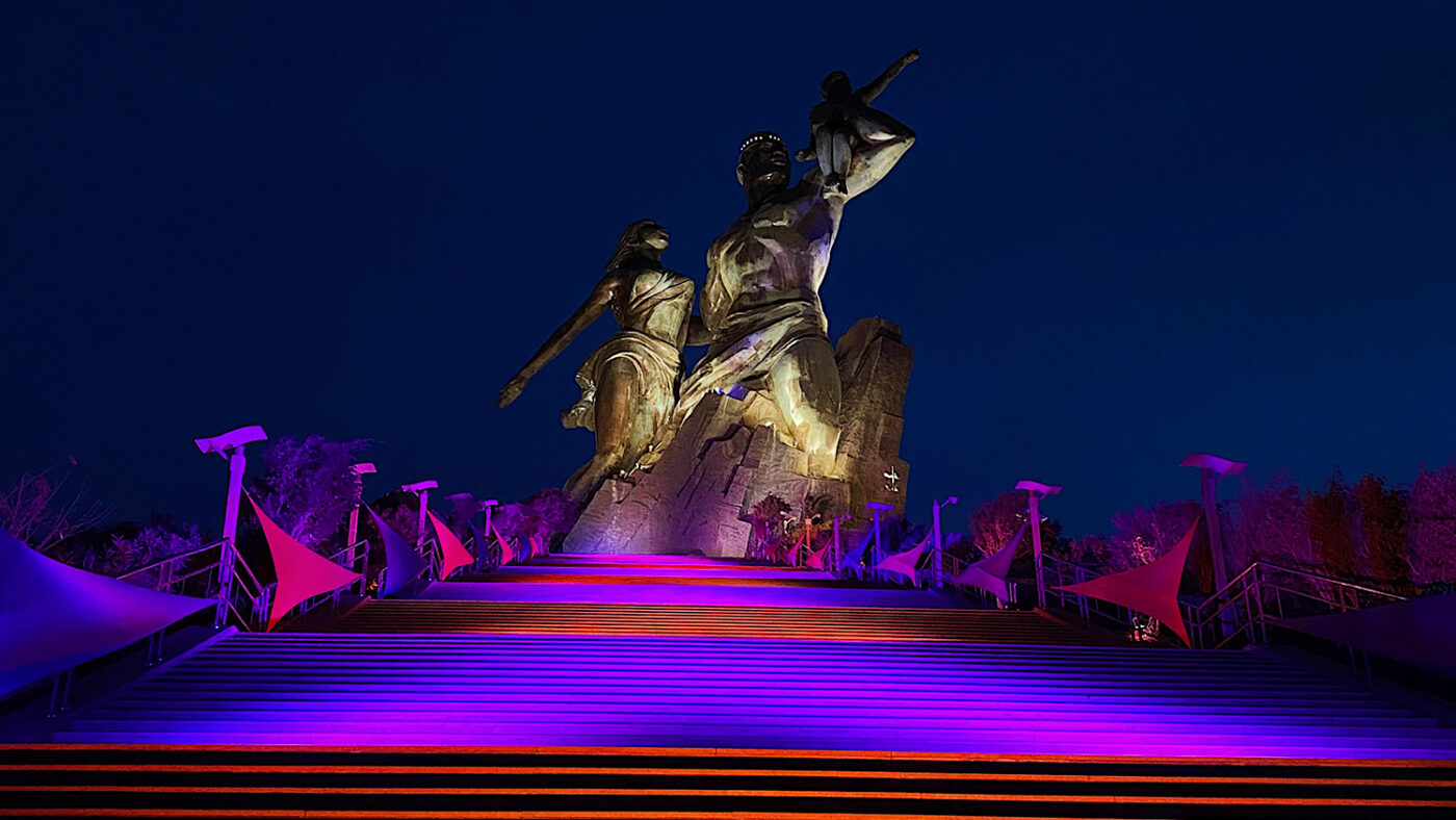 African Renaissance Monument is lit up in honour of World NTD Day.