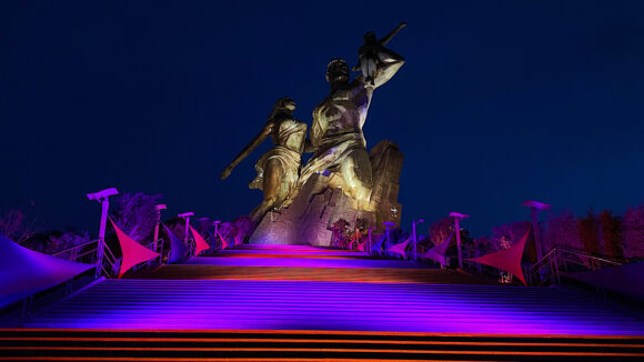 African Renaissance Monument is lit up in honour of World NTD Day.