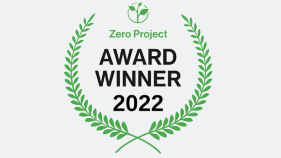 Zero Project logo with the text: Zero Project award winner 2022.