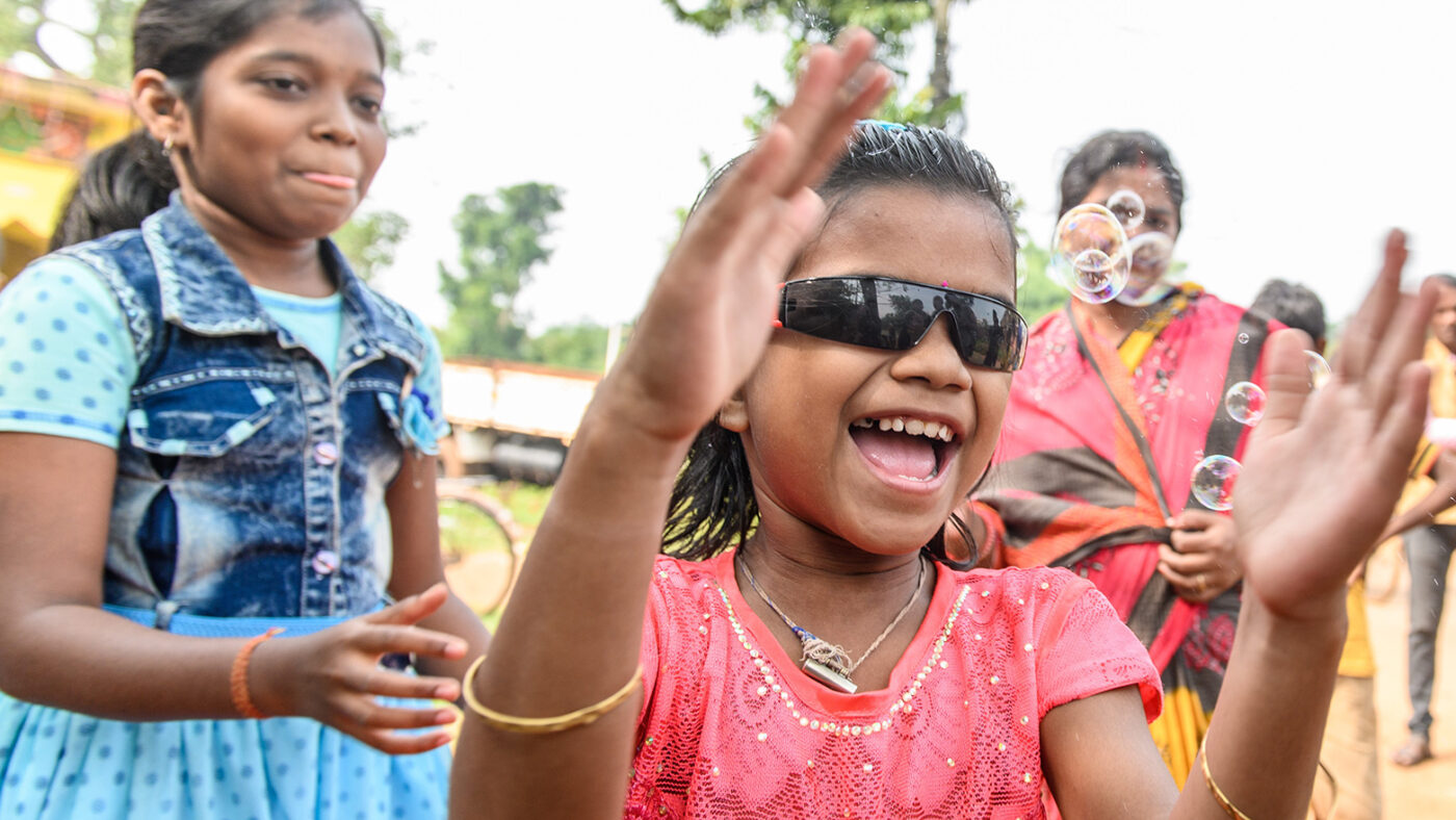 Archana playing outside after surgery