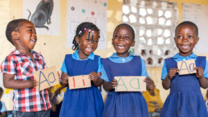 Children at a pre-school centre in Malawi.