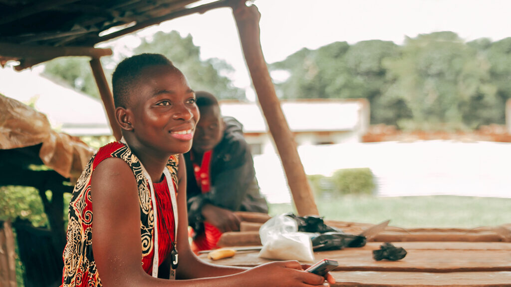 Christine Kobugabe has breakfast with her family in Masindi