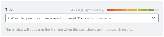 A screenshot of the edited page title, 