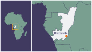 A map of the Republic of Congo, with Brazzaville highlighted.