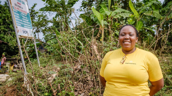Researcher Omosefe Osinoiki in the field.